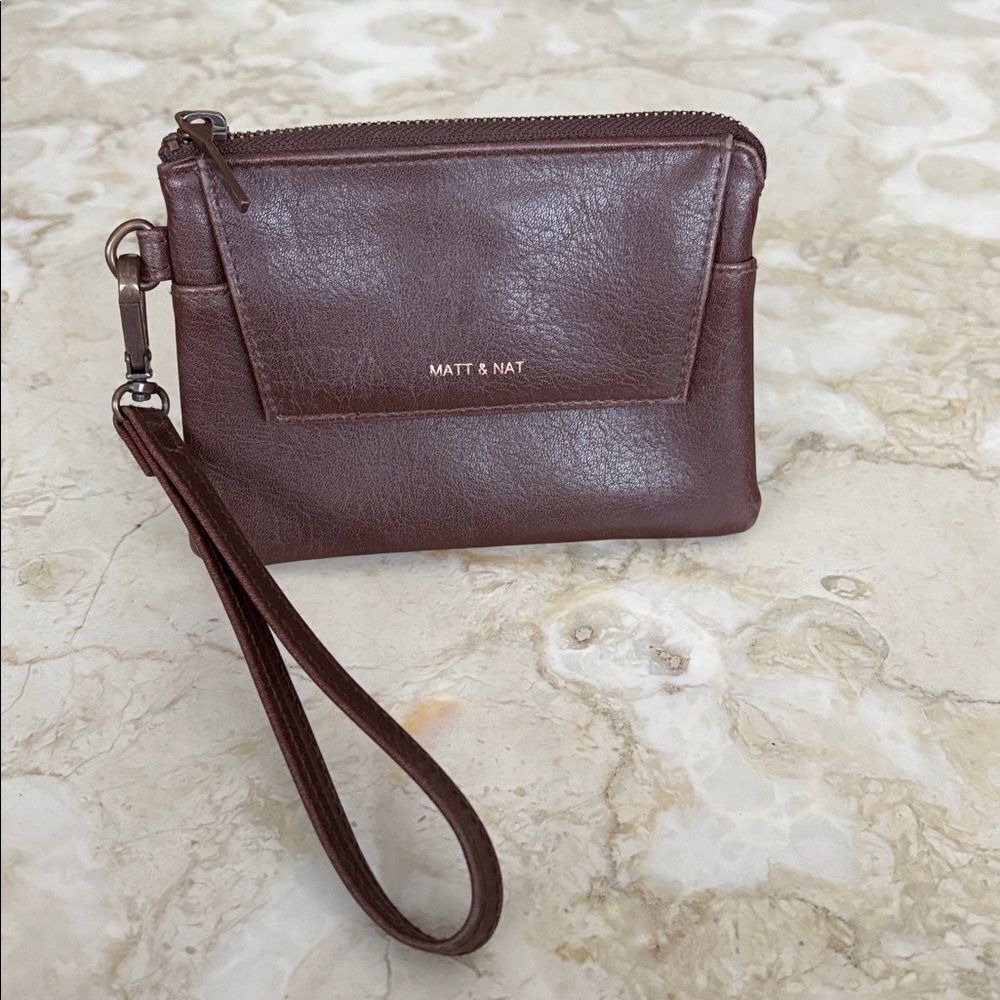 Matt & Matt Wristlet Wallet Cruelty Free Vegan Leather Brown